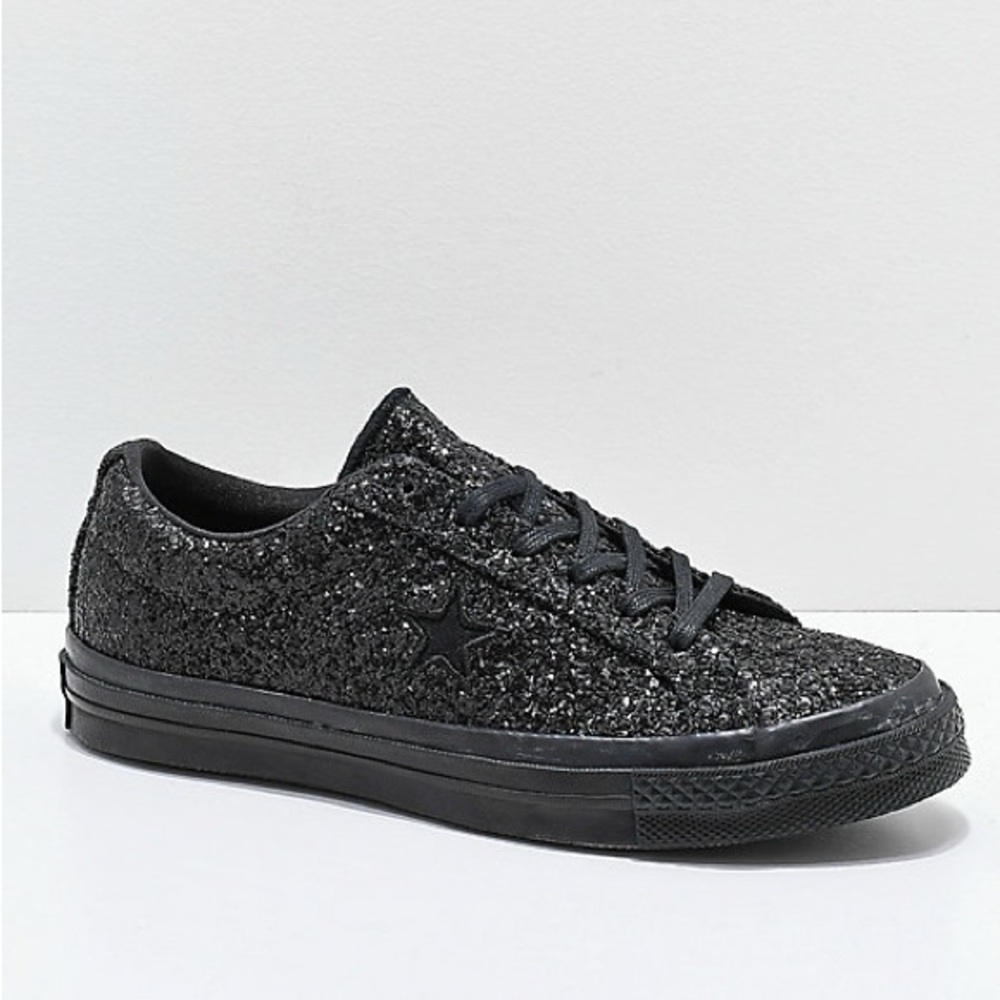 Converse One Star After Party Black Glitter Sneakers